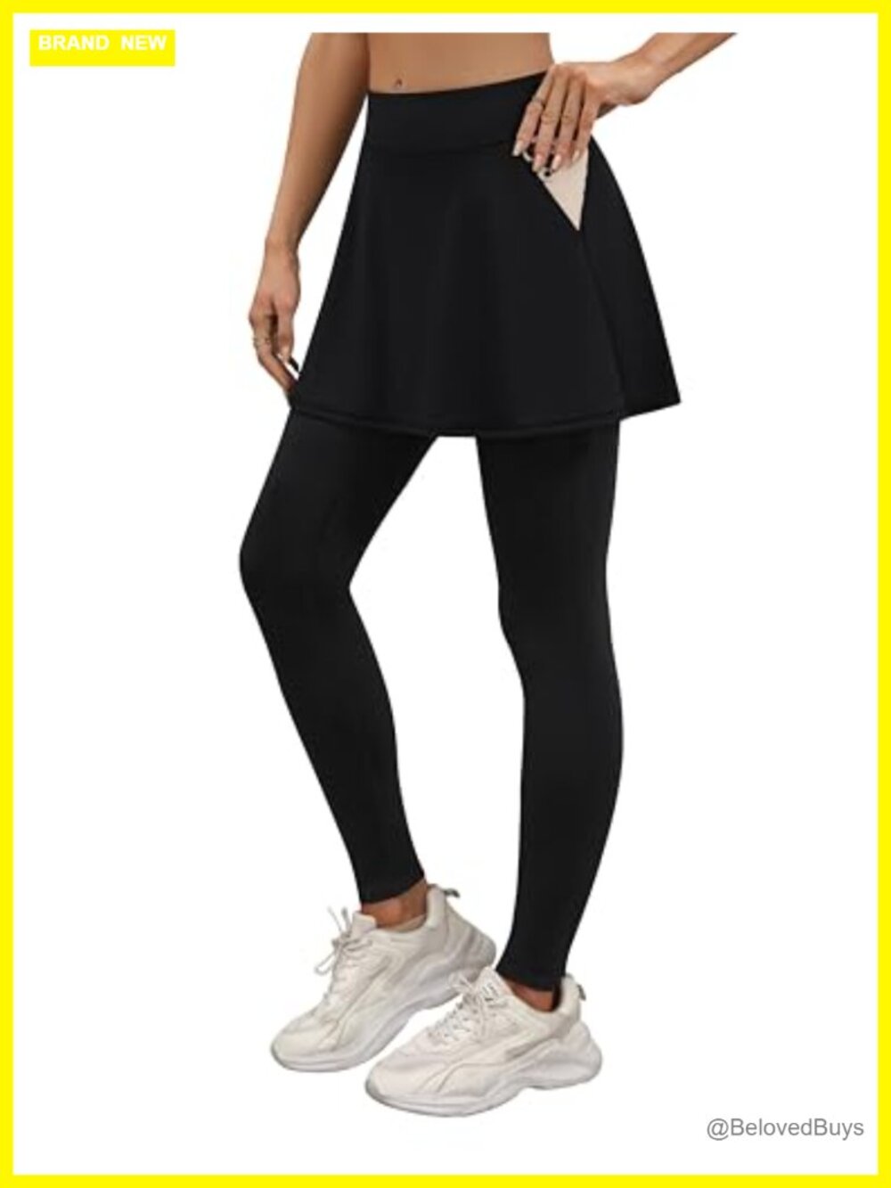 Skirted Leggings Womens Athletic Skirt Tennis Golf Running with 4 Pockets